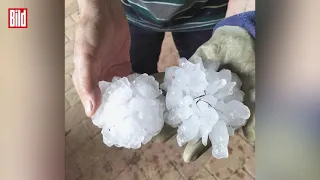 Wetter Wahnsinn - Hagelschauer und Orkanböen (Treviso, Italien). (20.07.2023).