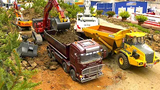 Fantastic Road Construction Site Day and Night RC Dump Trucks Excavators Part 1/2 Chemnitz 2024