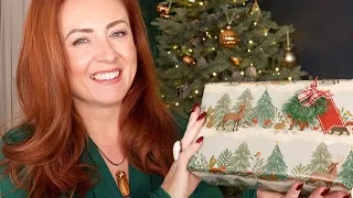 Wrapping Presents by the Crackling Fire 🎄 ASMR 🎄 Paper, Unboxing, Tape, Gifts, Decorations