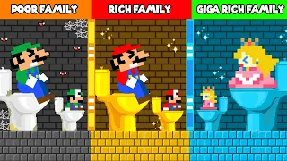 Doki Mario: Mario,Peach and Luigi Family Rich vs Poor vs Giga Rich Challenge | Game Animation