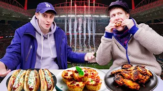 British guys try Super Bowl snacks for the first time!