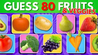 Guess 80 Fruits and Vegetables in 3 Seconds | Fruit & Veggie Quiz