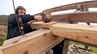 Timber Framed Barn Part 20 More Purlins And Hydraulic Oil To The Face!