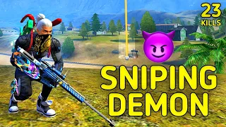 SOLO VS SQUAD || DEMONIC AIM🔥 !!! AWM + M82B SOLO SNIPER WIPES SQUADS || 90% HEADSHOT INTEL I5