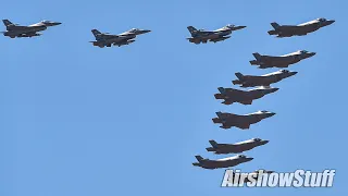 Massive 17-Ship Fighter Formation! Luke AFB F-16/F-35/KC-135 Flyover