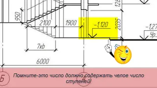 Правила построения и расчета лестницы в разрезе: Инженерная графика #1