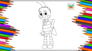 Как нарисовать Пчеленка из мультика Лунтик | Рисуем и Учим Цвета | Kids Coloring