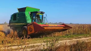 Жнива соняшнику 2021🌻🌻🌻На комбайні John Deere 9780i CTS.