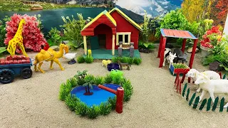 DIY Miniature Farm House | How to make mini hand pump, mini cow house