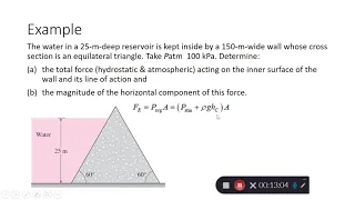 Fluid Mechanics - Chapter 3 - Hydrostatic Force on Inclined Plane