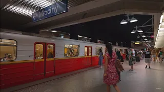 Poland, Warsaw, Metro ride from Centrum to Plac Wilsona