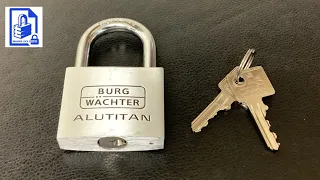 432. Burg Wachter Alutitan 770-50 padlock picked open the final lock from the Peter Lewis package