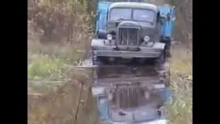 Russian old time truck ZIL-157 in  off-road