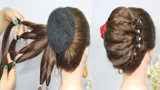 New French Bun Hairstyle || French Roll Hairstyle With donut bun || Braid Hairstyles 2019