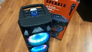 Портативная колонка BT Speaker ZQS-8210. Параметры и управление блютуз колонкой. Караоке для дома.