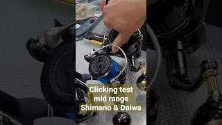 Drag click test of mid range Shimano & Daiwa reels   #shorts #shimano #daiwa #fishingreels