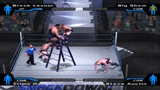 WWE : BROCK LESNAR BIG SHOW TRIPLE H STEVE AUSTIN LADDER MATCH