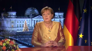 Neujahrsansprache 2021 von Bundeskanzlerin Angela Merkel mit Nationalhymne