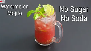 Watermelon Mojito - No Sugar- No Soda - Quick Refreshing Summer Drink Recipe - Summer Recipes