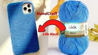 WooL PLush Phone Case DIY Phone Case Life Hack Easy and Cheap Woolen ideas