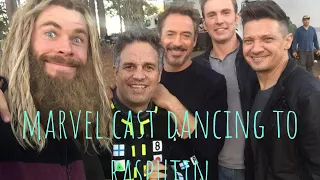 Marvel cast dancing to ~rasputin~