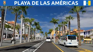 Driving in Playa de las Américas, Tenerife. 4K