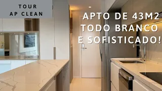 TOUR AP CLEAN - 43m2 - IMAGINA EU FAZENDO UM APARTAMENTO TODO BRANCO? ESSE FICOU LINDO E SOFISTICADO