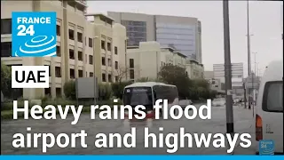 Heavy rains flood Dubai, submerging airport and highways • FRANCE 24 English