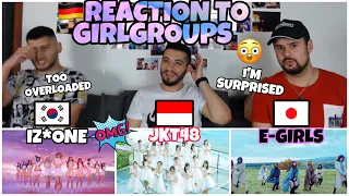 Reaction to Girlgroups: IZ*ONE "Secret Story of Swan" vs. JKT48 "Rapsodi" vs. E-girls / 北風と太陽