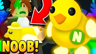 POOR NOOB Trading *NEON CHICK* In RICH Adopt Me Server!! Roblox Adopt Me SECRET Pet Trading PRANK!