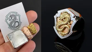 how to make a dragon ring - jewelry handmade