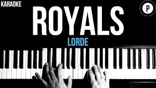 Lorde - Royals Karaoke SLOWER Acoustic Piano Instrumental Cover Lyrics