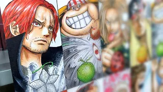 Drawing Red Haired Pirates | Shanks Crews with Their Devil Fruit Power | ワンピース | One Piece