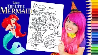 Coloring Ariel Halloween Little Mermaid Coloring Page Prismacolor Colored Pencil | KiMMi THE CLOWN