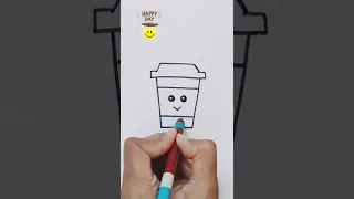 Draw Coffee Cup | Coffee  Cup Drawing #shorts #youtubeshorts #beginnersdrawing #trending #coffee