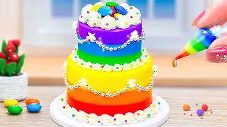 Best Of Rainbow Cake Decorating 🍭 How To Make Tasty Miniature Rainbow Cake 🌈 Petite Baker Recipes ❤️