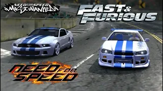 Brian O'Conner vs Tobey Marshall / Nissan Skyline GTR R34 vs Mustang Shelby GT500 (NFS MW #8)