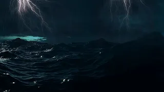 Thunderstorm sounds for sleep with rain, ocean waves, and thunder and lightning sounds