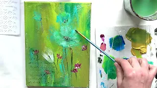 Easy Acrylic Painting for beginners /Abstract Floral/ Step by Step / MariArtHome