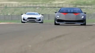 Lamborghini Sesto Elemento vs Citroen GT Road Car at Vallelunga