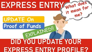 EXPRESS ENTRY Proof of Funds Update #expressentry