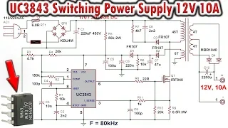 UC3843 Switching Power Supply 12V, 10A