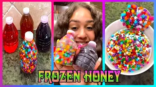 🌈🍀 Satisfying Frozen Honey 🍯💛💚💝 Frozen Honey Jelly Recipe Tiktok Compilation #4