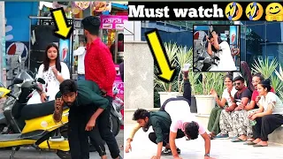 Running into poles (Part 2) 😅While staring At Girls🥰 || Epic Reaction || Prank in India