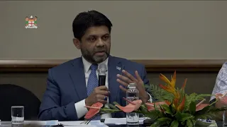 Fijian Attorney-General delivers his remarks at the Fiji Chamber of Commerce Business forum