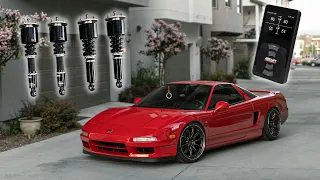 NSX SLAMMED ON COILOVERS + AIR + WORK WHEELS!