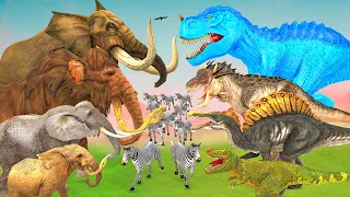 Animal Revolt Battle Simulator Dinosaurs vs Wild Animals The Toughest of all Woolly Mammoth Elephant