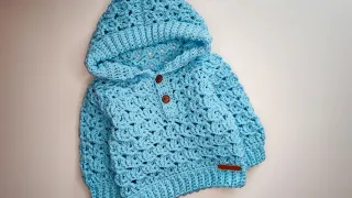 Crochet #67 How to crochet a baby pullover hoodie 0-6 months / Part 1