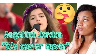 Angelina Jordan  performs  "it's now or never" elvis presley (cover) reaction