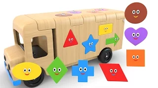 Learn Shapes with Wooden Truck Toy - Colors and Shapes Videos Collection for Children